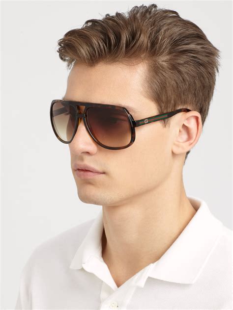 gucci matte black plastic aviator sunglasses|Gucci aviator sunglasses nylon arms.